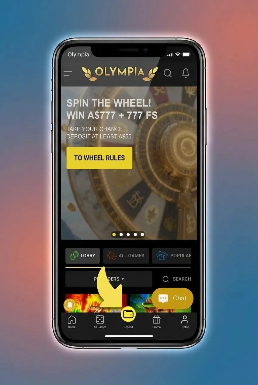 Step-by-step guide showing how to deposit funds into an Olympia casino account from Australia using the cashier.