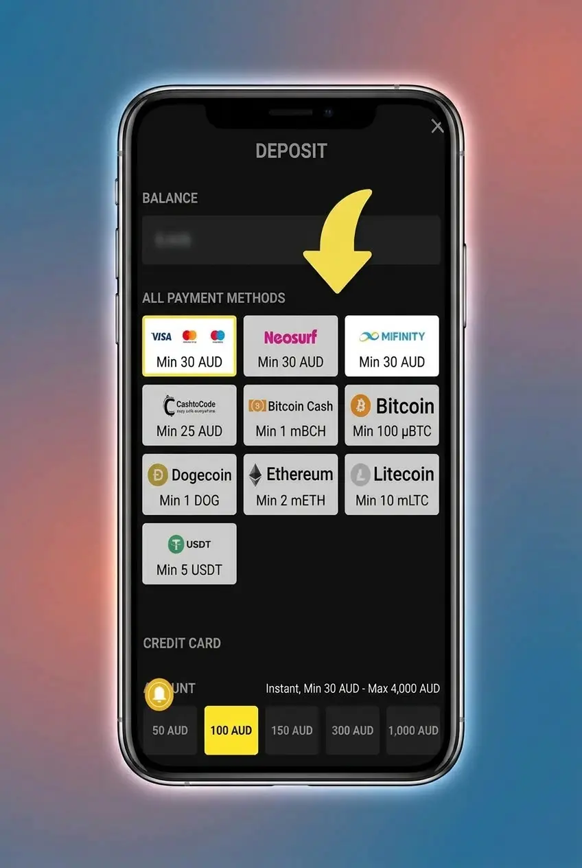 Step-by-step guide showing how to deposit funds into an Olympia casino account from Australia using the cashier.