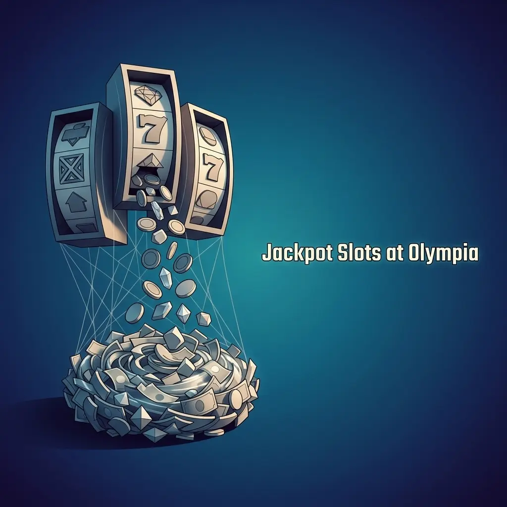 Jackpot slots at Olympia Casino featuring Mega Moolah, Divine Fortune, and Hall of Gods with growing prize pools