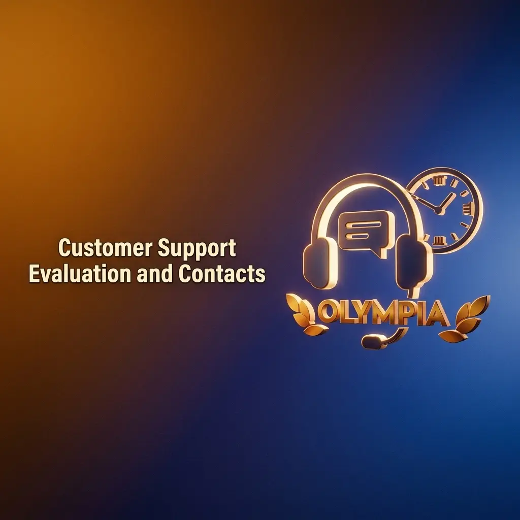 Olympia customer support options showing live chat and email contact channels for Australian players