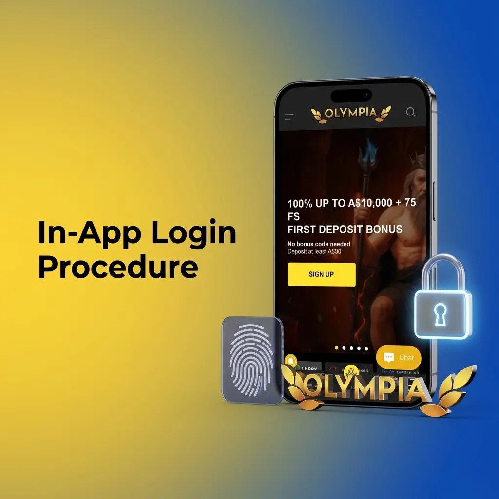Step-by-step in-app login screen showing email, password entry, and biometric sign-in options for returning players.