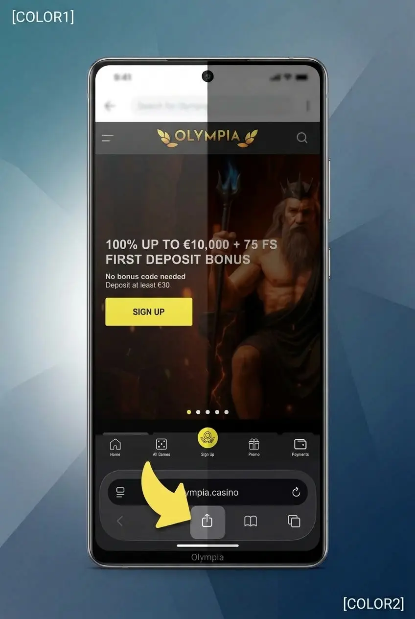 Screenshot of the iOS installation profile prompt during Olympia app setup on an iPhone