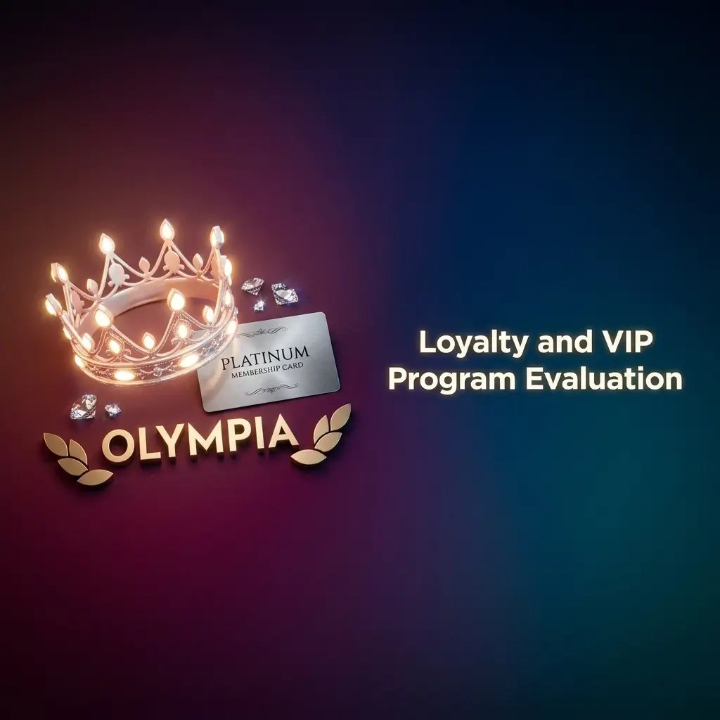 Table outlining Olympia's general loyalty tier structure showing entry, mid, and top-level rewards without published specific thresholds.
