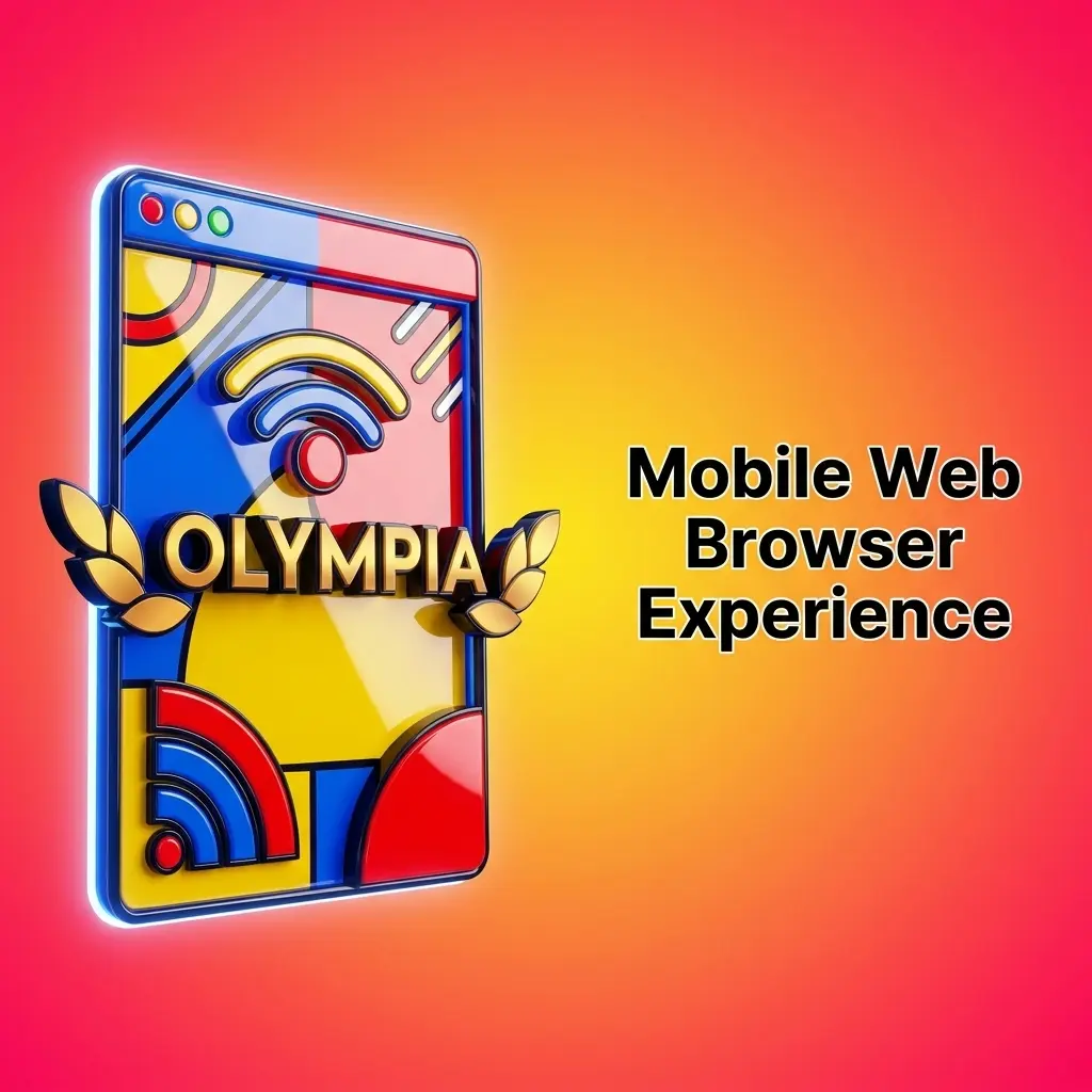 Mobile browser view of Olympia site showing single-column sportsbook and casino grids on a phone screen