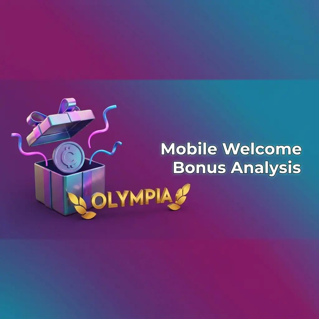 Olympia mobile welcome bonus comparison showing casino and live casino match rates, deposit caps and free spins offer