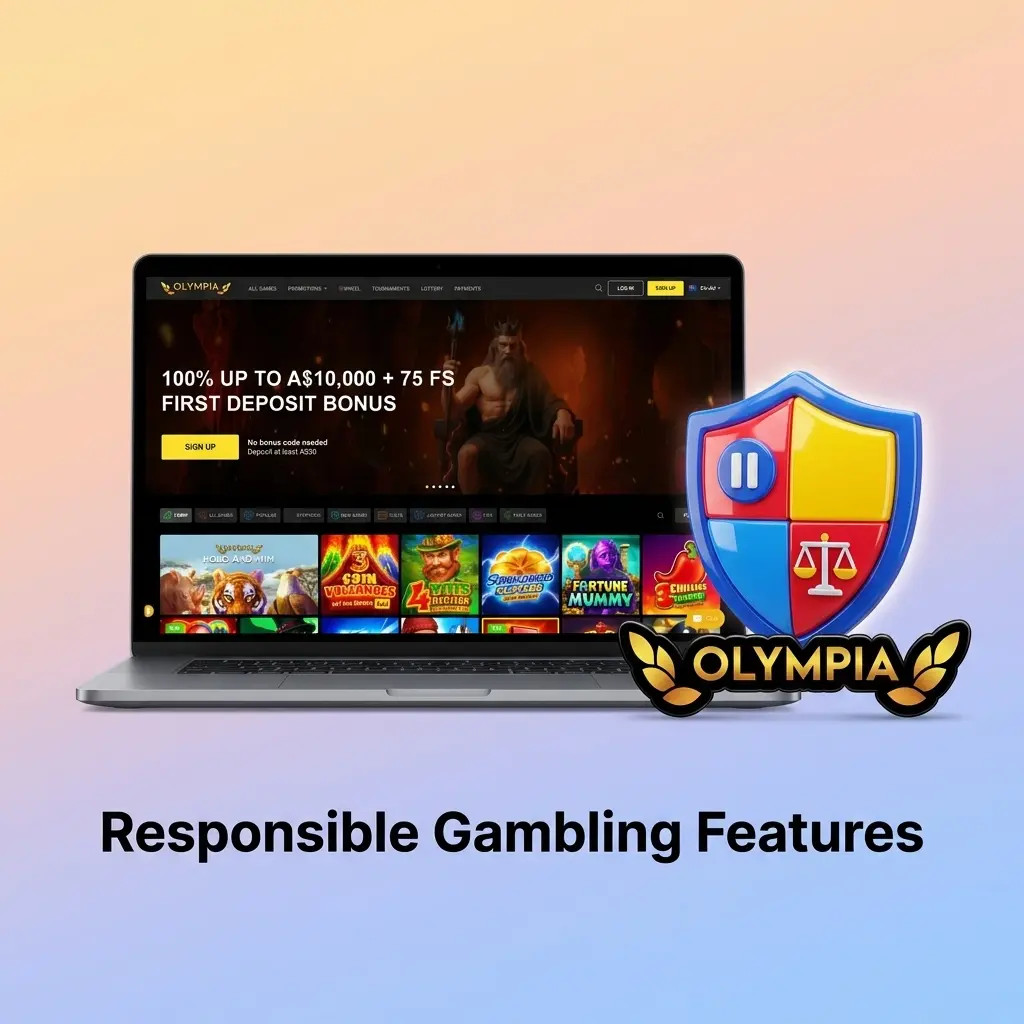 Olympia responsible gambling tools including deposit limits, self-exclusion, reality checks and session reminders for Australian players