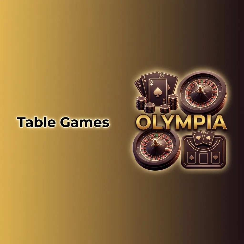 Olympia RNG table games: blackjack, roulette and baccarat with player-paced rounds and no live dealer wait.