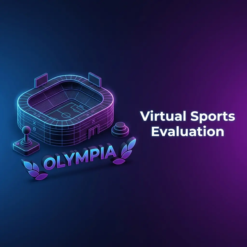 Virtual sports section at Olympia featuring RNG-based football, horse racing, tennis and basketball with fixed round intervals