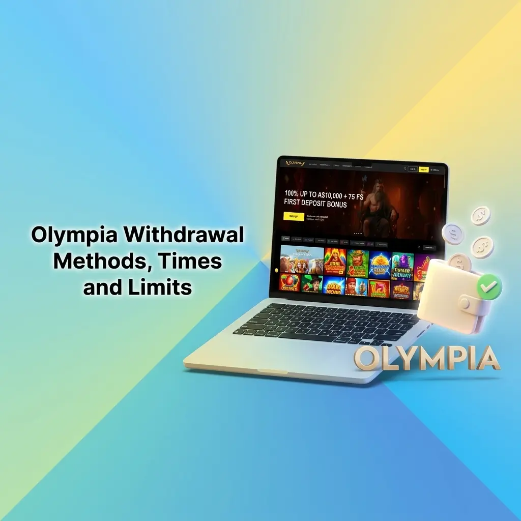 Overview of Olympia Casino withdrawal methods, limits, minimums, maximums and processing times for Australian players.