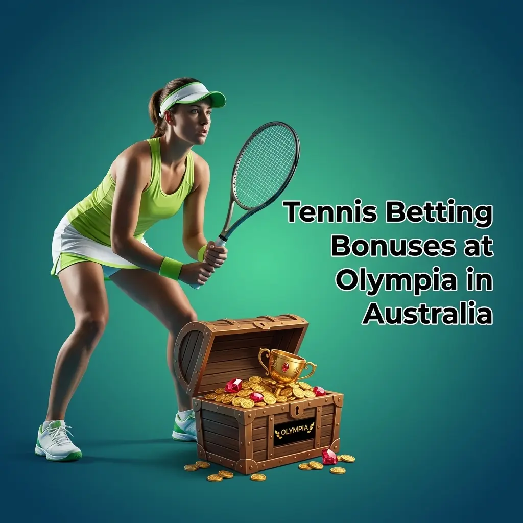 Tennis betting bonuses at Olympia Australia: casino welcome match, free spins, and live casino offers for players.