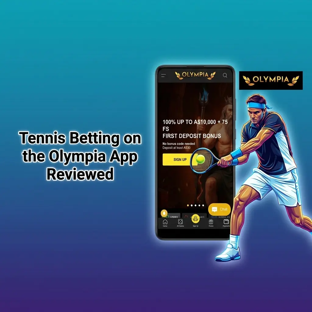 Olympia tennis betting app review showing live match notifications and compact bet slip on iOS and Android