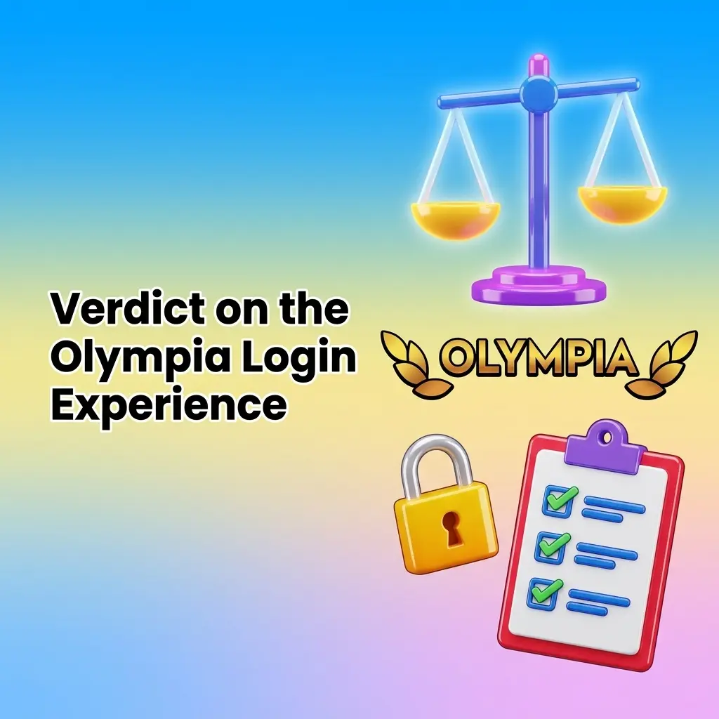 Olympia casino login screen showing sign in form with email or username and password fields