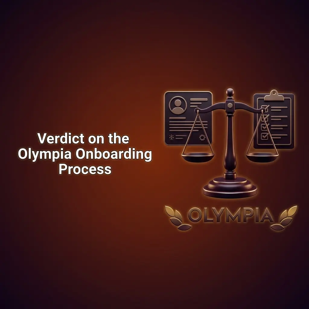 Olympia casino onboarding steps showing account registration, verification, and welcome bonus offers for new players.