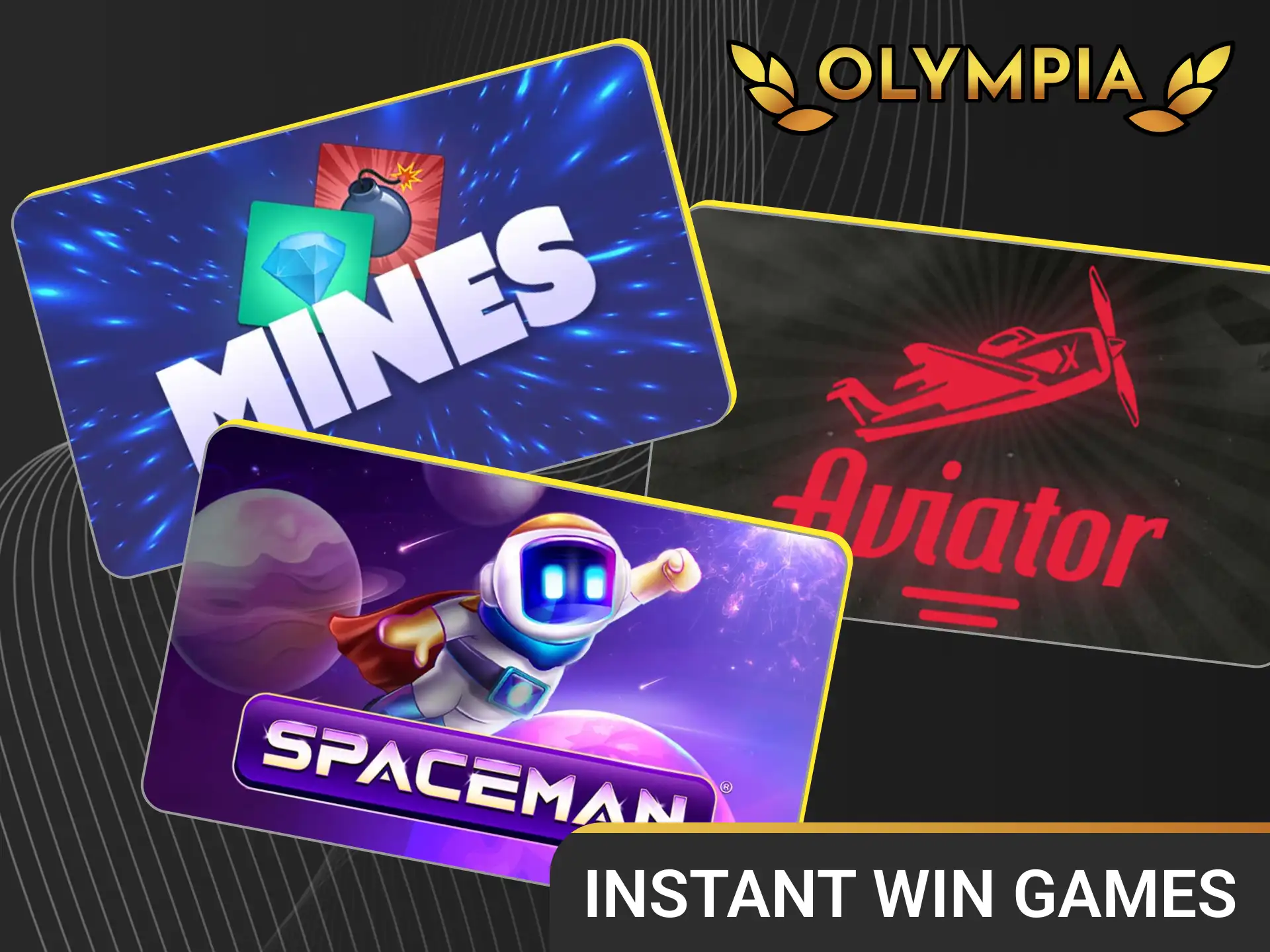 Try fast-paced instant win games for immediate payouts at Olympia Casino.