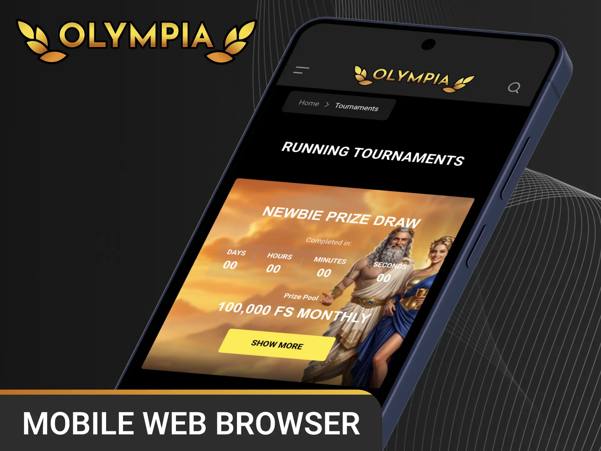 Enjoy a seamless gaming experience using the mobile web browser at Olympia Casino.